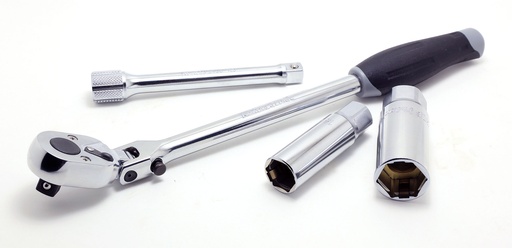 [73800594] 3/8 collu sveču muciņu komplekts 4 daļas, 16 un 20,8 mm, ar 285 mm fiksējamu lokāmu sprūdratu un pagarinātāju (73800594, PICHLER)