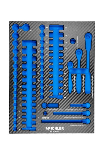 [79929070] Tool Trolley Insert for Socket Set 3/8 in. (64 pcs.) 79930070 (79929070, PICHLER)