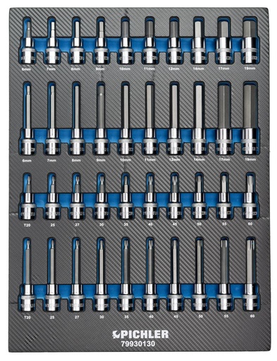 [79930130] Socket Inserts 1/2" TX, Internal Hexagon, 42 pcs. (79930130, PICHLER)