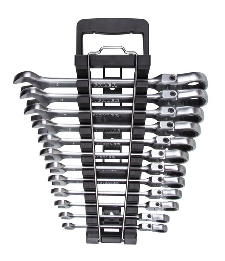 [79940800] Flex-Head Ratcheting Combination Wrench Set with STAR Profile, 12 pcs., 8-19 mm (79940800, PICHLER)
