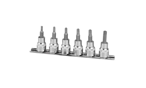 [79943900] 3/8 collu īso Torx uzgaļu muciņu komplekts ar caurumu T15–T40, 6 daļas (79943900, PICHLER)