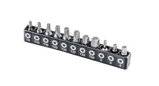 [79949411] Mikroantgalių rinkinys 1/4 col. x 18 mm, 11 dalių: Torx T8–T40 ir šešiakampiai 2, 3, 4 mm (79949411, PICHLER)