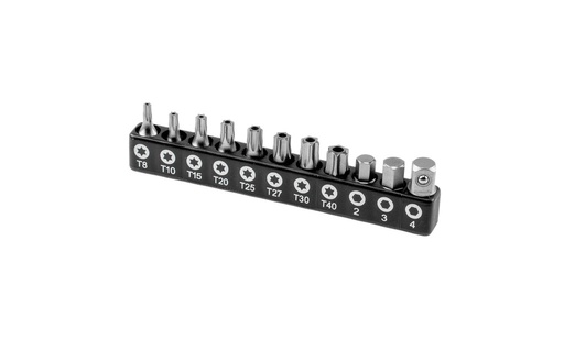 [79949611] Micro bit set 11 pcs: Torx TXB 8–TXB 40, hex 5 and 6 mm, 1/4 in. adapter (79949611, PICHLER)