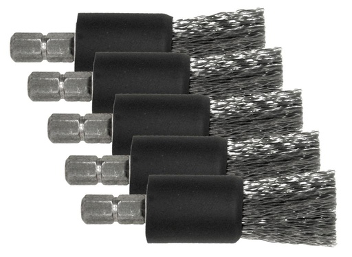 [90390135] Pinselbürste Stahl ø 17 mm 6-kant Bitaufnahme 1/4 - 5 Stück (90390135, PICHLER)