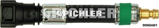 [90960401] Tiesi mova Ø9,89 mm (žalia) su žarnele ir kištuku DN5 (90960401, PICHLER)