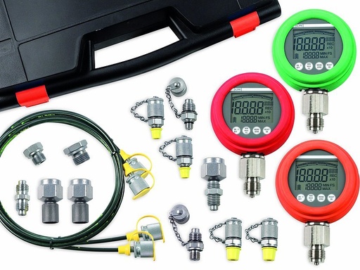 [041947_1] Hydraulic measurement kit, digital, 3 pressure gauges (041947_1, LEITENBERGER)