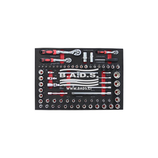 [GJ-1001] Socket set for trolley, 72 pcs (GJ-1001, TORIN)