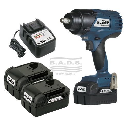 [KU-12A set nr 2] Akumuliatorinis smūginis veržliasukis 1/2" su priedais, 20 V (KU-12A set nr 2, HUZAIR)