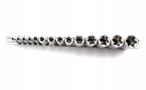 [S06H414S] Zvaigznes (E-TORX) muciņu komplekts 1/4", 3/8", 1/2" 14 gab. ar metāla turētāju (S06H414S, JONNESWAY)