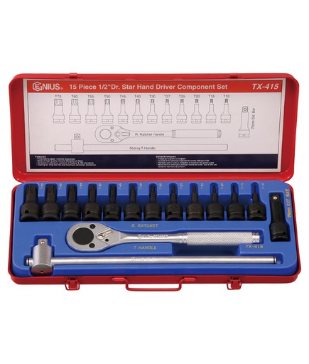 [Tx-415] Tool set in a case, 15 pcs (Tx-415, GENIUS)