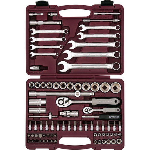 [UTS0082] Įrankių komplektas 1/4"+1/2" DR, 82 vnt (UTS0082, THORVIK)
