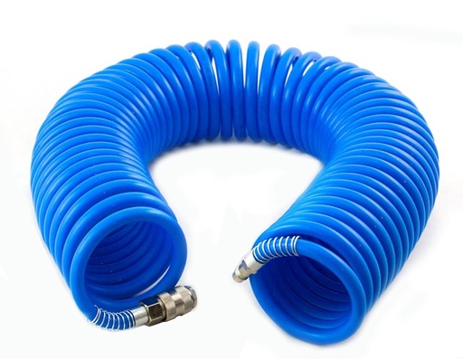 [WS-15] Spirālveida pneimatiskā šļūtene ar savienojumiem 12x8 mm 15 m (WS-15, HUZAIR)