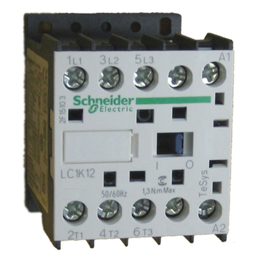 [LC1K1210P7] Kontaktors TeSys K 12 A, 3P, 5,5 kW, 230 V AC spole (LC1K1210P7, SCHNEIDER ELECTRIC)