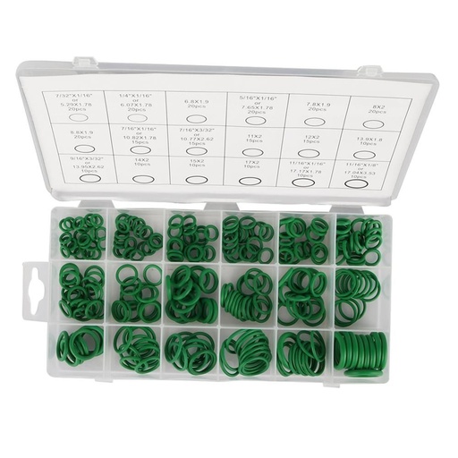 [RK1001] HNBR sandarinimo žiedų (O-ring) rinkinys AC sistemoms, 360 vnt., ERRECOM (RK1001, ERRECOM)