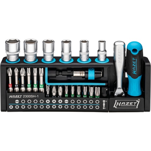 [2300SH-1] SmartHolder tool holder - 1/4 inch (6.3 mm) hexagon, solid, 1/4 inch (6.3 mm) square, hollow (2300SH-1, HAZET)