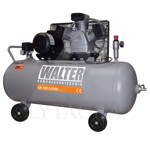 [GK 530_200] Piston air compressor GK 530, 440 l/min, 3 kW, 200 l (GK 530_200, WALTER)