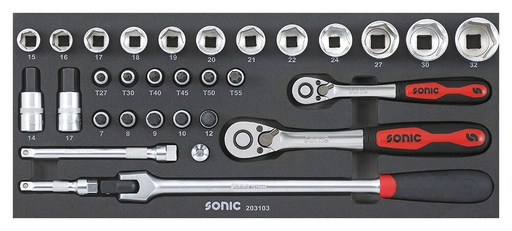 [203103] Įrankių komplektas 3/8 col. SFS-XS, 31 vnt. (203103, SONIC)