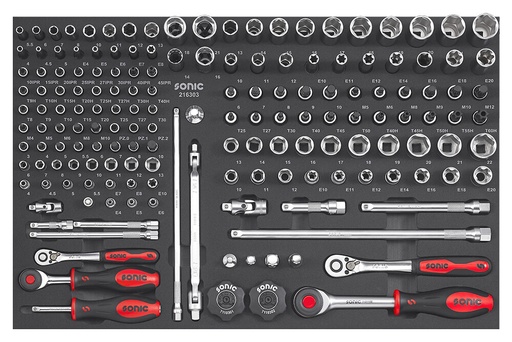 [216303] Įrankių komplektas į vežimėlį, 163vnt., SONIC EQUIPMENT (216303, SONIC)