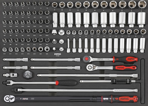[311501] Combination socket set 1/2" SFS-XL, 115 pcs (311501, SONIC)
