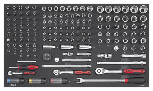 [315602] Combination socket set 1/4", 3/8" and 1/2" SFS-L, 156 pcs (315602, SONIC)