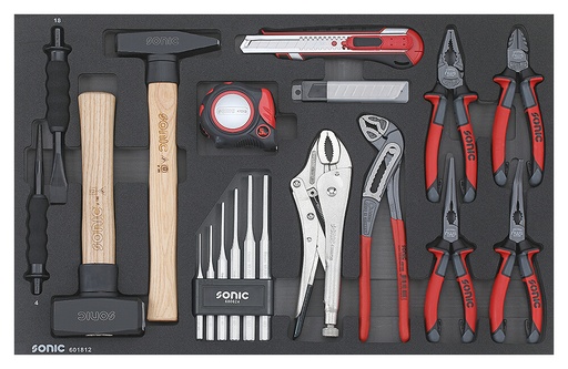 [601812] Chisel, pliers and hammer set SFS-M, 18 pcs, Sonic Equipment (601812, SONIC)