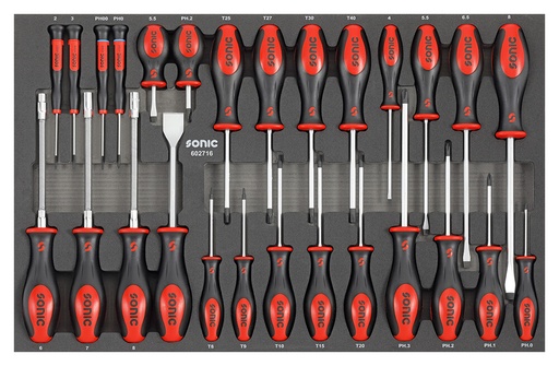 [602716] Screwdriver set for a tool trolley, 27 pcs (602716, SONIC)