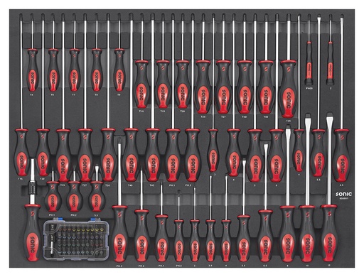 [608801] Skrūvgriežu un uzgaļu komplekts SFS-XL, 88 gab. (608801, SONIC)