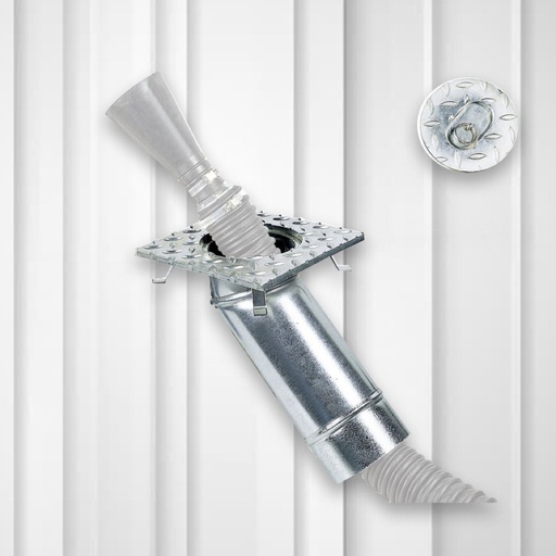 [PZS-140] Floor exhaust extraction trap Ø140 mm with under-floor elbow, 350×350 mm (PZS-140, FILCAR)