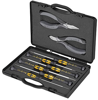 [00 20 18 ESD] Elektronikas instrumentu komplekts ESD, 8 gab. (00 20 18 ESD, KNIPEX)