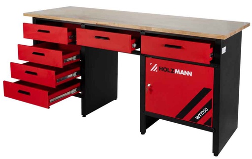 [WT1700] Darbastalis su 6 stalčiais ir spintele (WT1700, HOLZMANN)