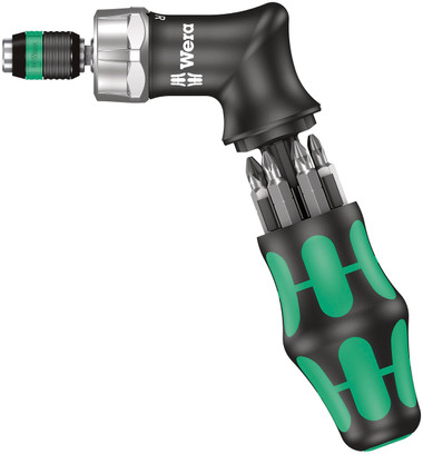 [05051030001] Atsuktuvo rankena su antgaliais ir adapteriu, Wera Kraftform Kompakt Pistol RA (7 dalys) (05051030001, WERA)