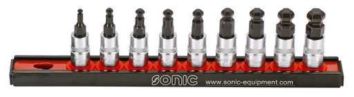 [100903] Sonic 1/4" Hex Bit Socket Set Rounded (9pcs) (100903, SONIC)