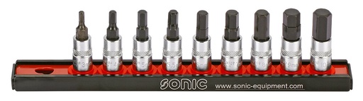[100904] 1/4 socket set with hex bits (9 pcs) (100904, SONIC)