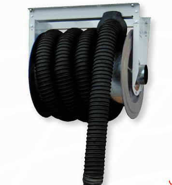 [AM-125-10-SB] Mechanical exhaust extraction hose reel Ø125 mm / 10 m (AM-125-10-SB, CORAL)