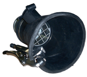 [BN-100/140] Rubber nozzle with a clamp, for a hose Ø100 mm / opening Ø140 mm (BN-100/140, CORAL)