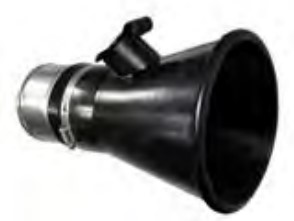 [BN-125/140] Rubber extraction nozzle with a C.O. inlet (Ø32 mm), opening Ø140 mm (BN-125/140, CORAL)