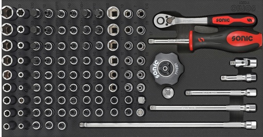 [110201] Įrankių komplektas į vežimėlį, 102 vnt., SONIC EQUIPMENT (110201, SONIC)