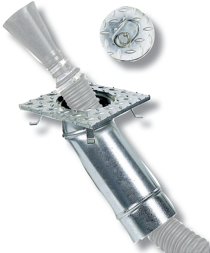 [POZ-140] Grīdas izplūdes nosūkšanas atveres pamatne ar 45° elkoni, Ø140 mm (POZ-140, CORAL)