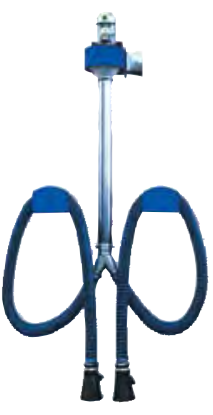 [ETASUP-2-75-7] Exhaust extraction system with two hoses Ø75 mm / 7.5 m (ETASUP-2-75-7, CORAL)