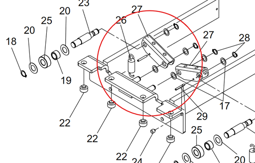 [Ratukų mechanizmas J30 PK] Rolling mechanism for axle jack, Ravaglioli J30 PK/PX/PR (RAVAGLIOLI)