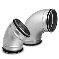 [AL125-45] 45° elbow with gaskets, pressed steel, 125 mm (AL125-45)