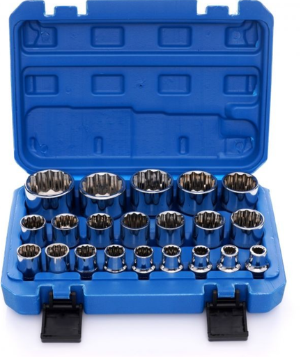 [39852] Socket set 8pcs (1/2", 6-point, 12,13,14,15,17,19,21,22mm) (plate) AVTODELO (39852)