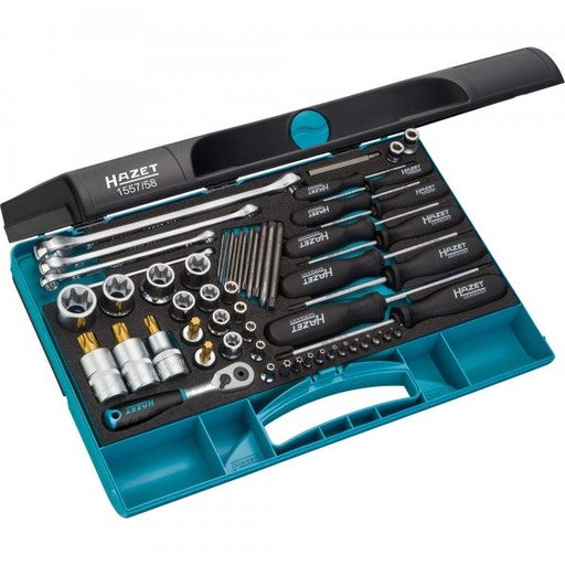 [1557/58] Tool set - 1/4 inch (6.3 mm), 3/8 inch (10 mm), 1/2 inch (12.5 mm) square, hollow (1557/58)