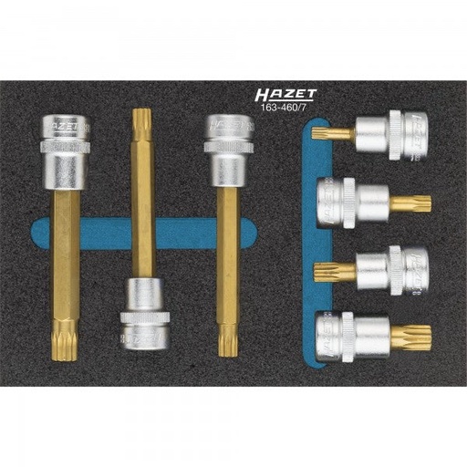 [163-460/7] Screwdriver socket set - 3/8 inch (10 mm) square, hollow (163-460/7)