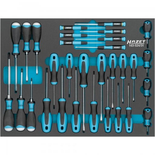 [163-524/31] Screwdriver set - Slot profile, Cross recess profile PH, Inside TORX profile (163-524/31)