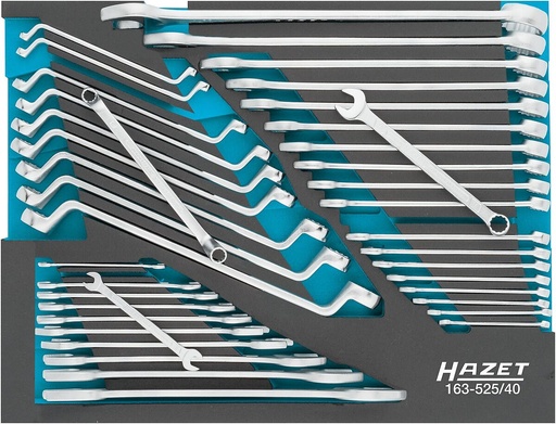[163-525/40] Wrench set - outside hexagon profile, outside 12-point traction profile (163-525/40, HAZET)