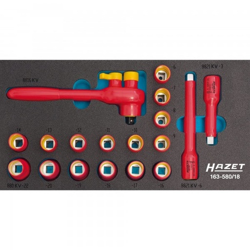 [163-580/18] Socket set - with protective insulation (163-580/18)