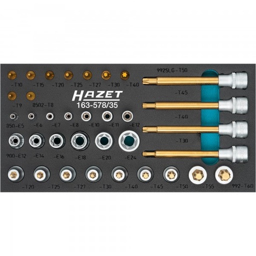[163-587/35] Skrūvgriežu galviņu komplekts TORX, 35 gab. (163-587/35, HAZET)