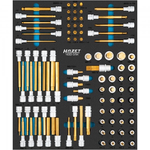 [163D-3/94] Screwdriver socket and bit set, 94 pcs (163D-3/94, HAZET)