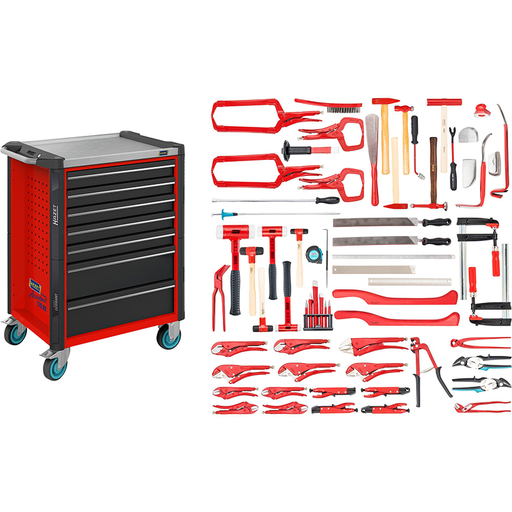 [179NX-7/65ALU] Tool trolley Assistent 179NX with assortment, 65 pieces (179NX-7/65ALU, HAZET)